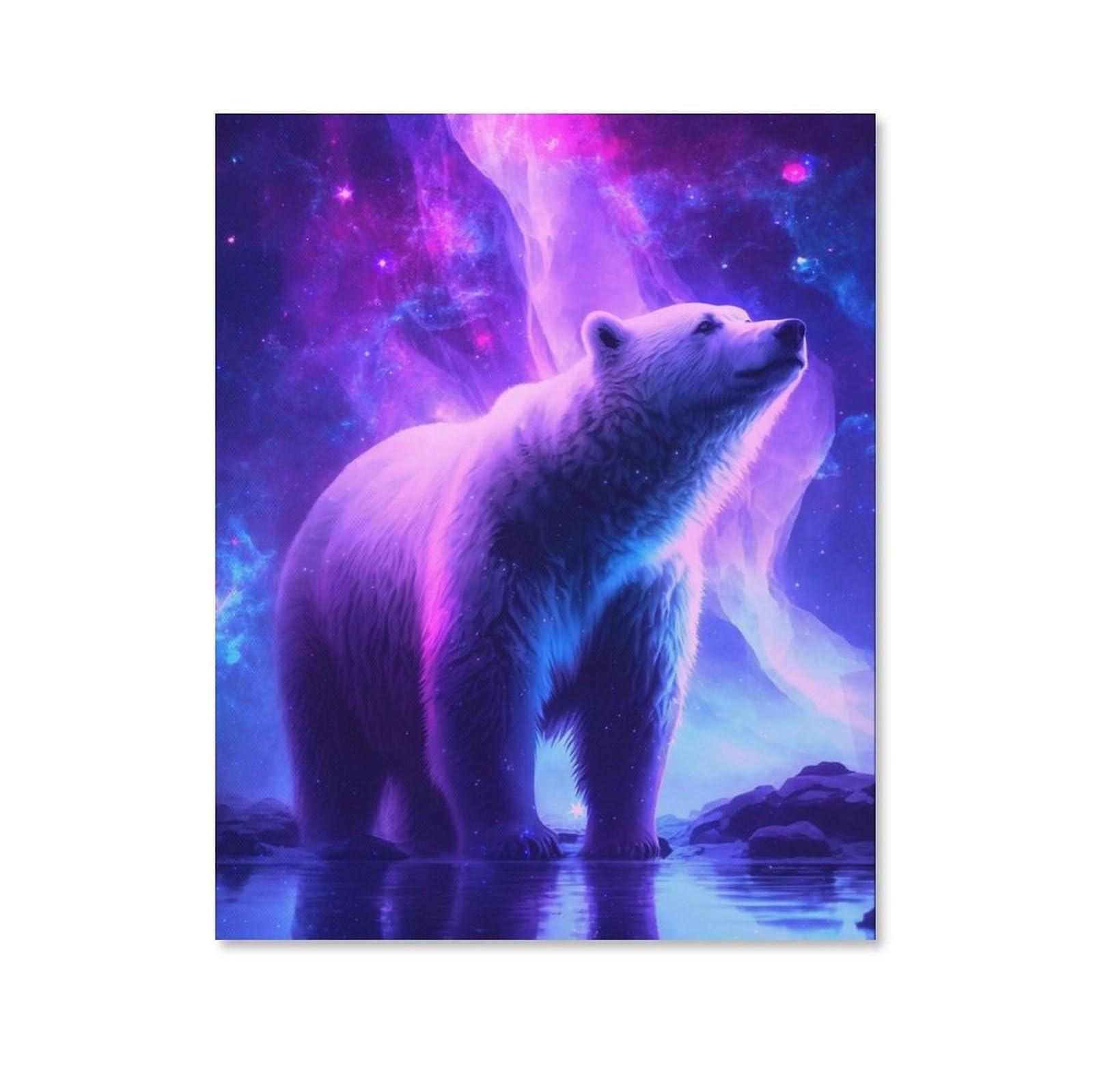 Amazon Co Jp Painting Purple Galaxy Polar Bear Wallpaper Interior