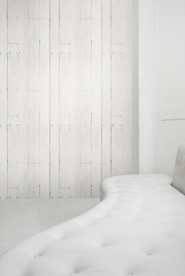 The White Planks Wallpaper Features Painted Wooden With