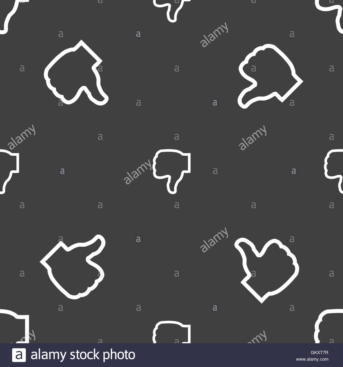 Dislike Icon Sign Seamless Pattern On A Gray Background Vector