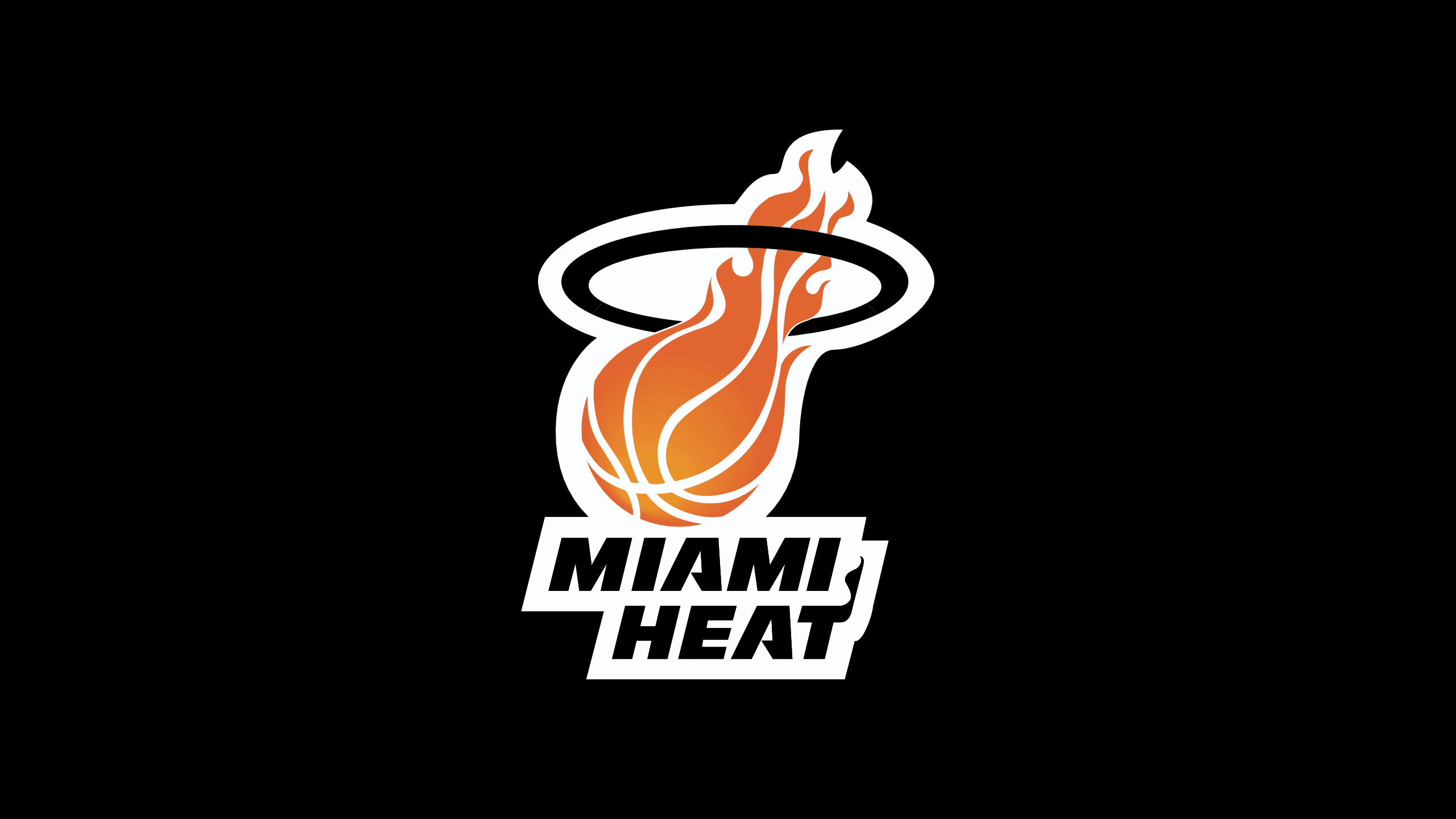 Nba Miami Heat Team Logo Black Wallpaper In Basketball