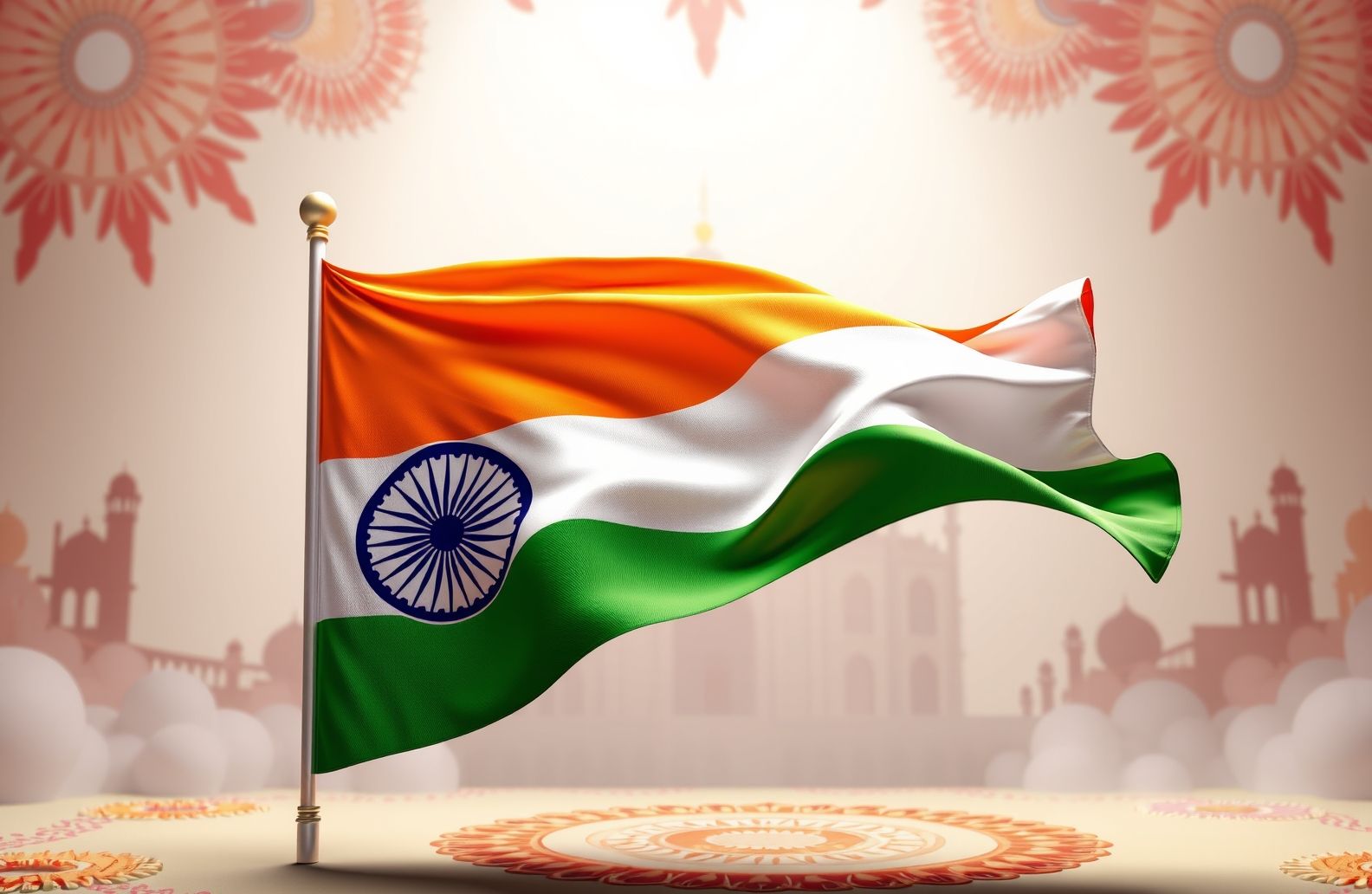 Indian National Flag Wallpaper 3d