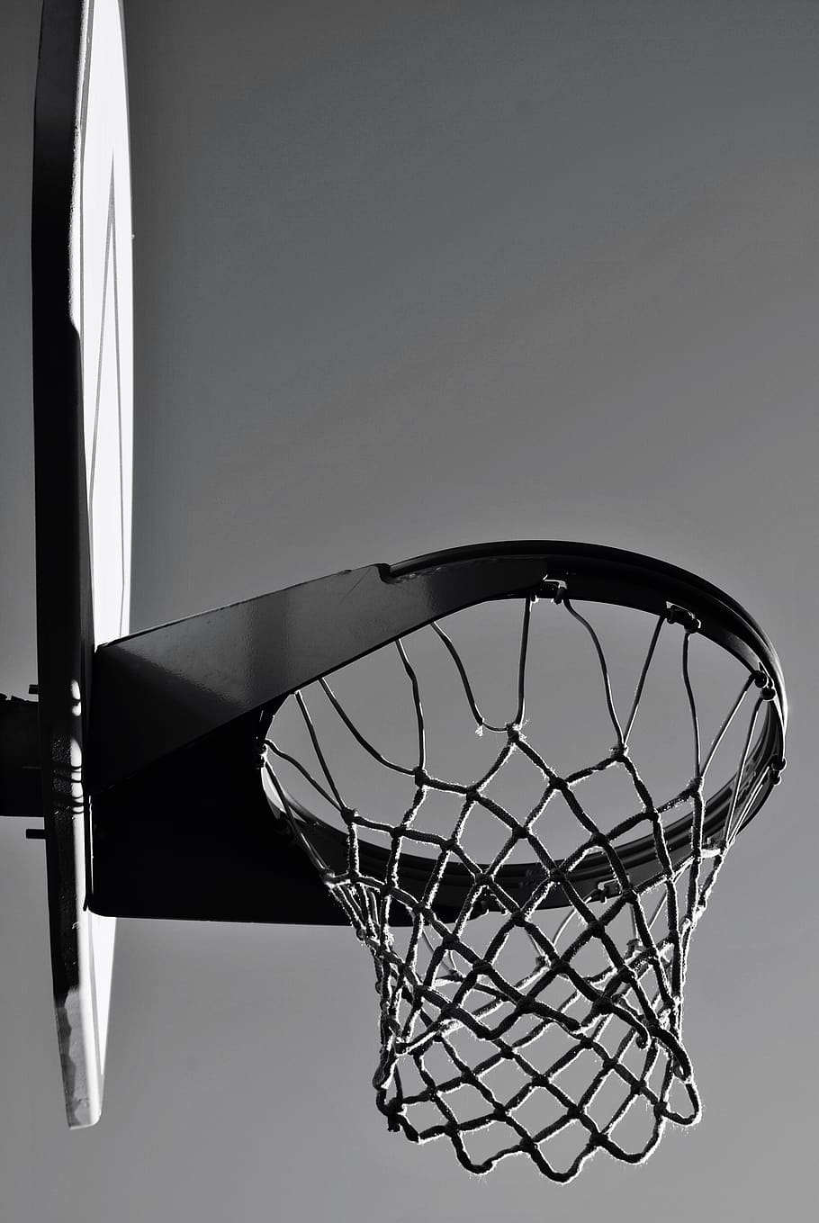 HD Wallpaper Gray Scale Photo Of Basketball Hoop Lamp Grey