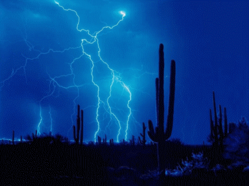 Animated Gif Night Landscape With Lightning Photo Pic