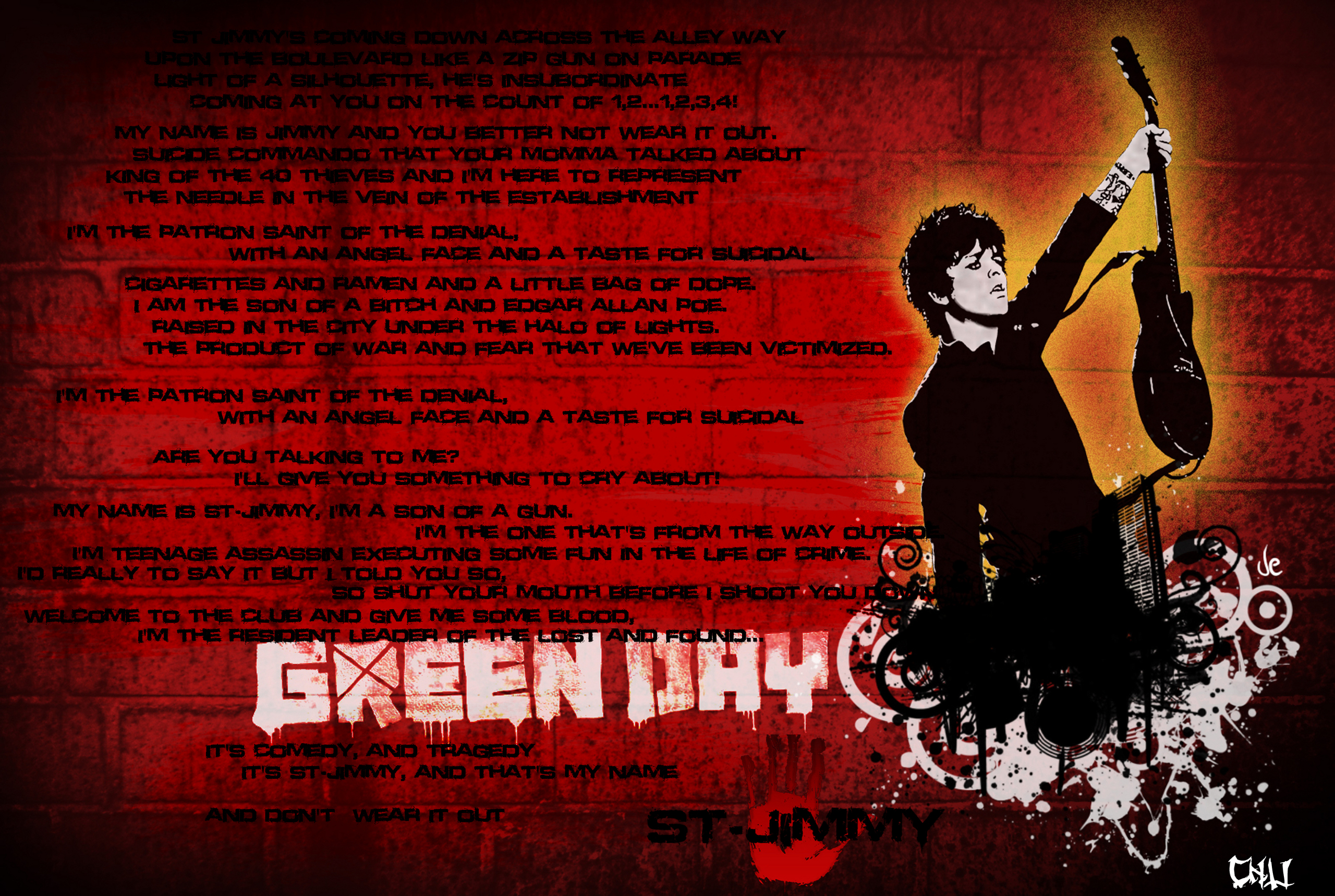 St Jimmy Lyrics Wallpaper Green Day Photo