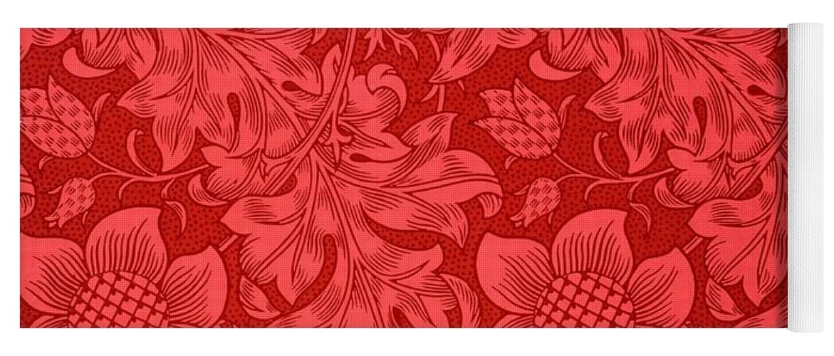 Red Sunflower Wallpaper Design Yoga Mat By William