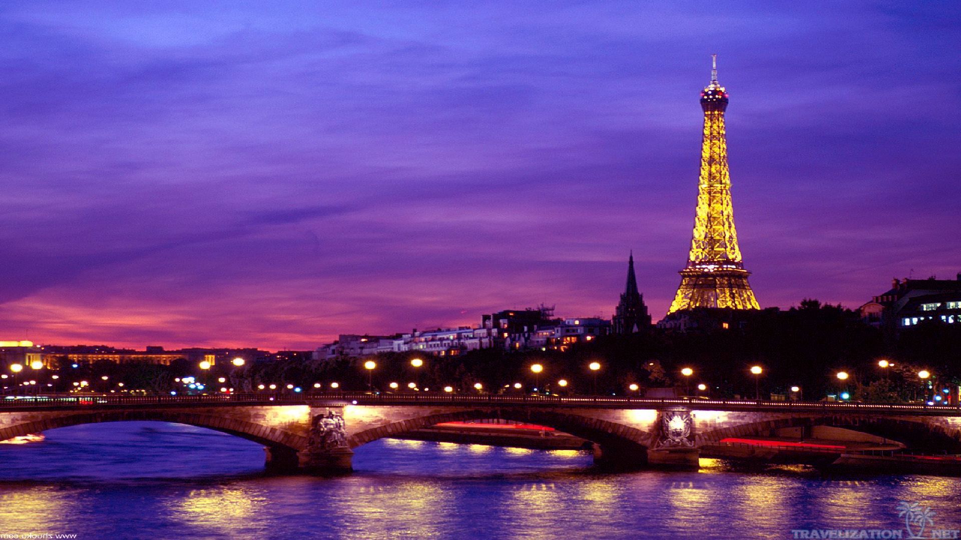 Eiffel Tower Wallpaper At Night Background Image
