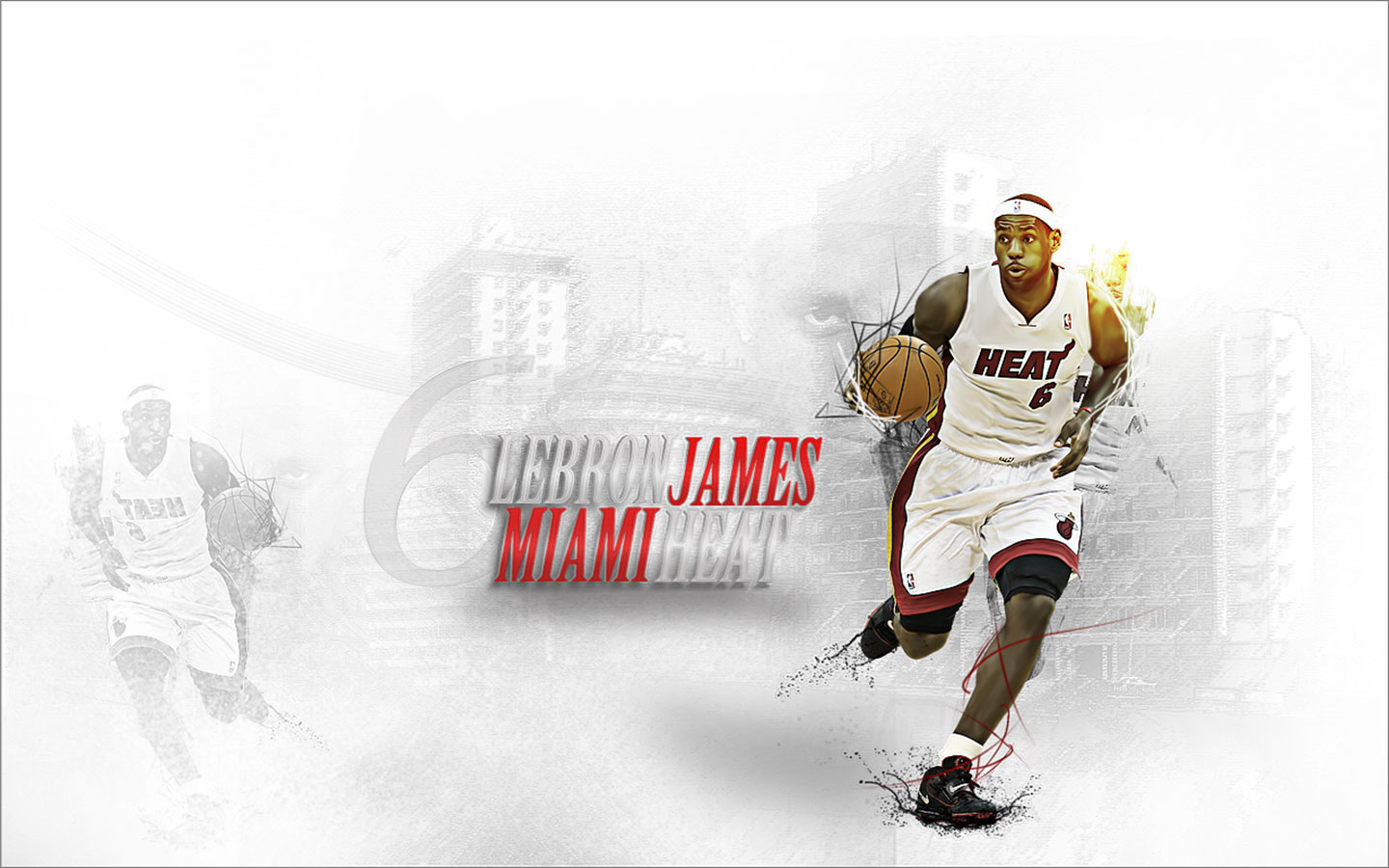Lebron James Miami Heat Widescreen Photo