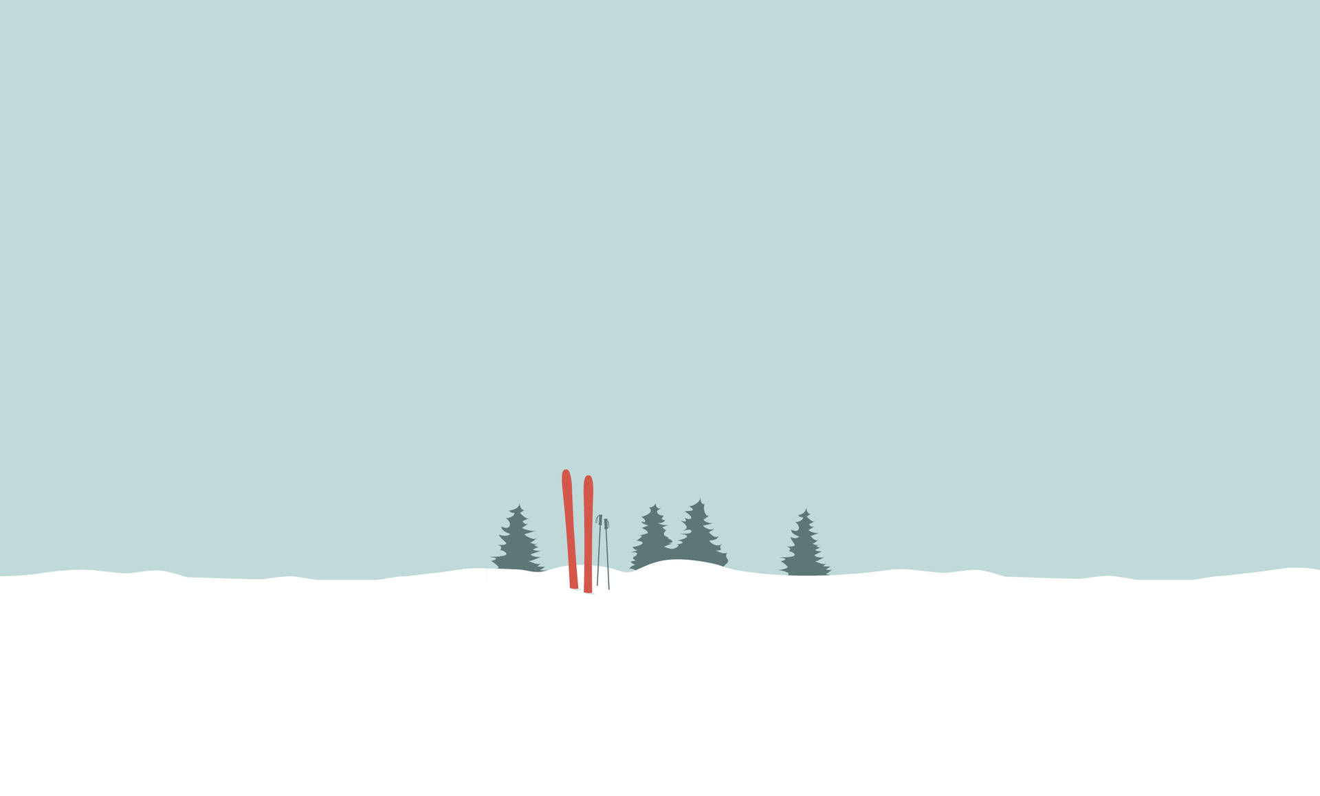 Simple Cute Christmas iPhone Snow Ski Wallpaper