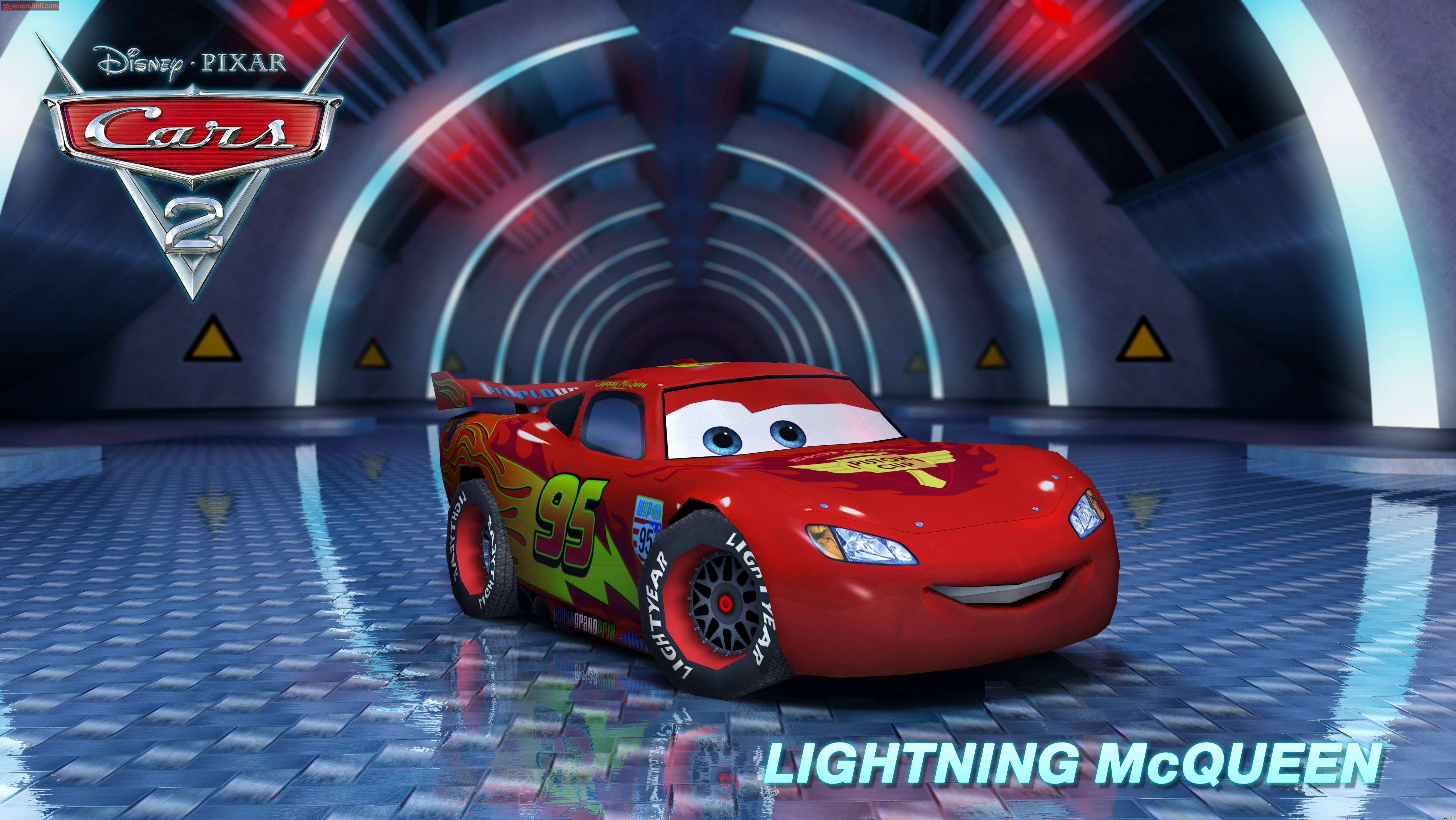 Download Lightning McQueen Racing on the Track Wallpaper  Wallpaperscom