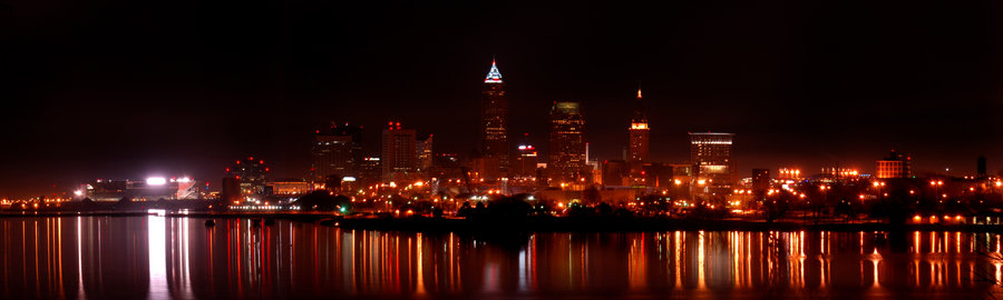 Cleveland Skyline At Night By Ueris