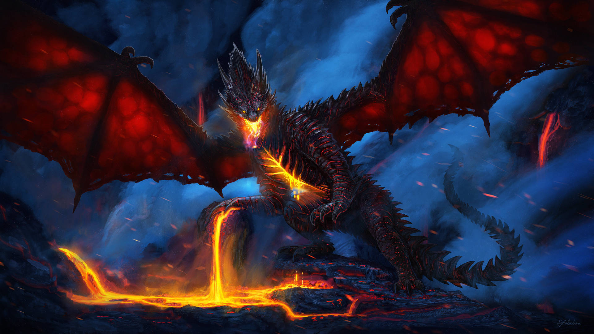 Top Lava Dragon Wallpaper Full HD 4k To Use