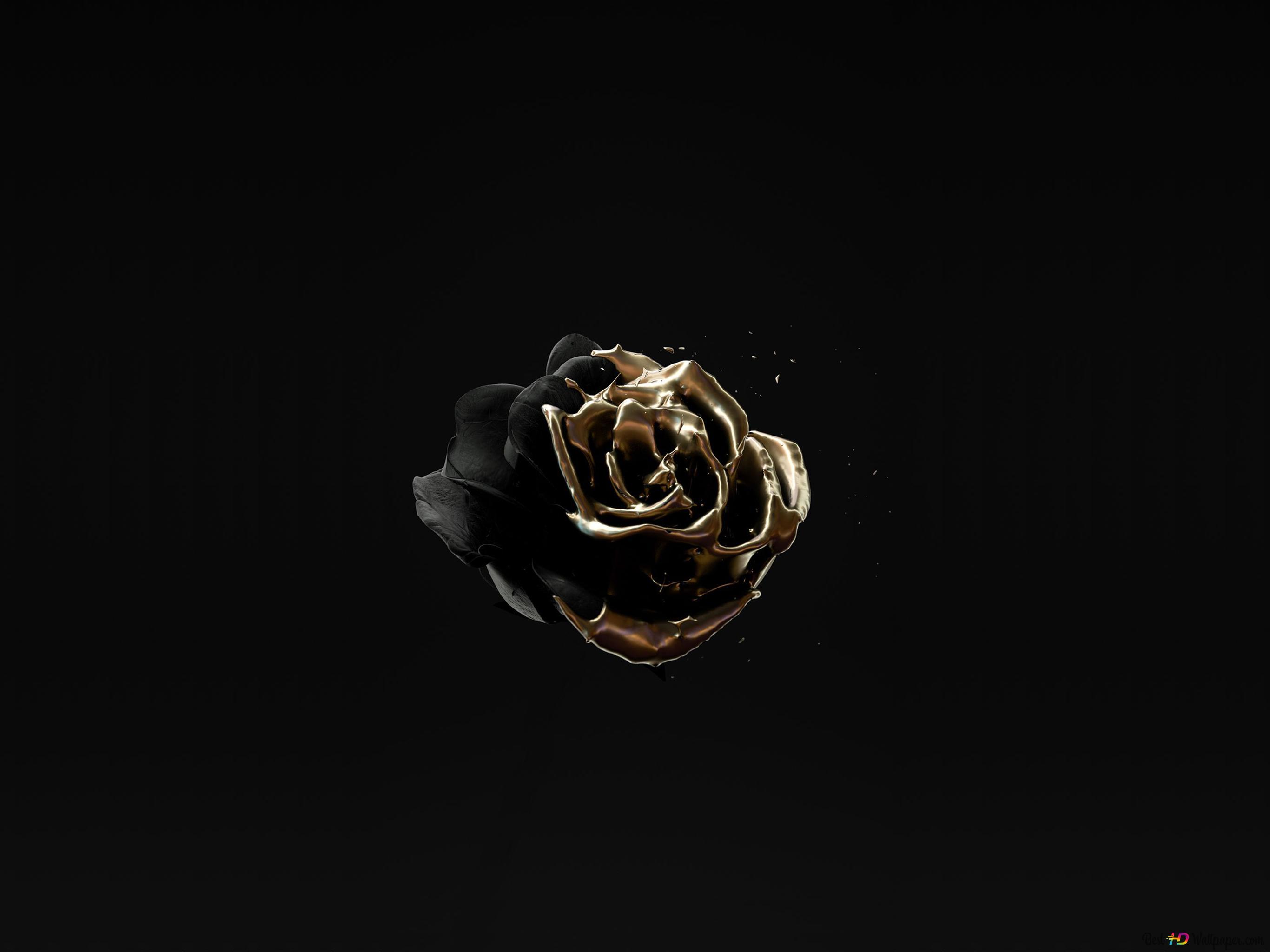 Image Of Rose Gold Color On Black 4k Wallpaper