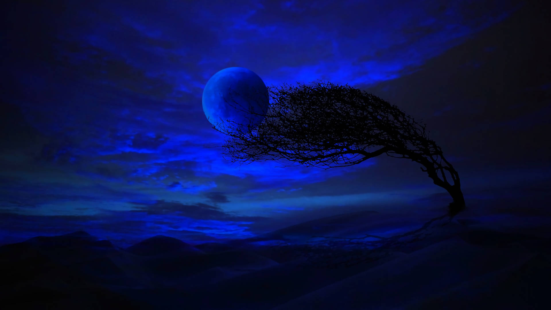 Moon Night Sky Wallpaper