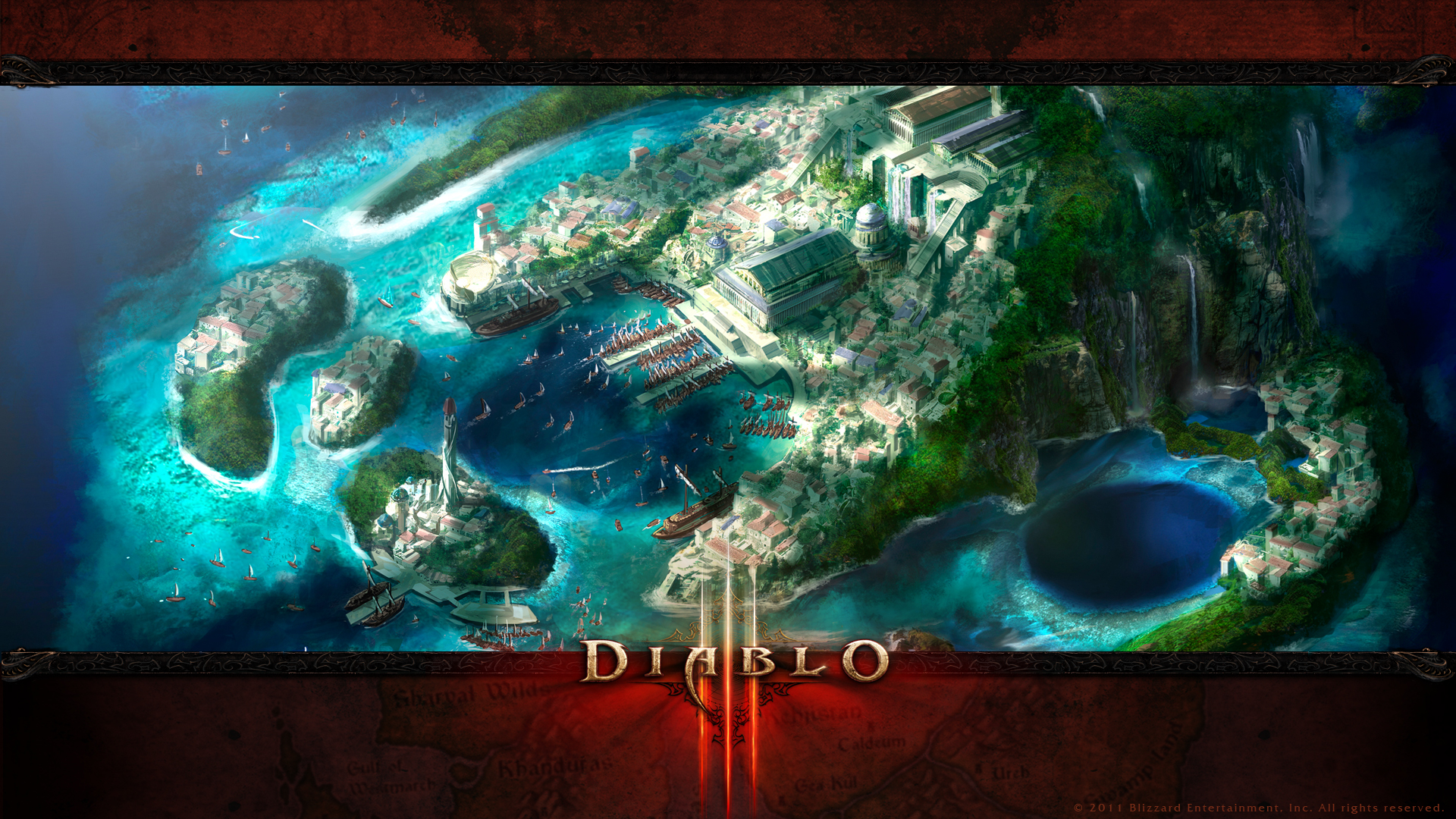 1920x1080 Diablo 3 City desktop PC and Mac wallpaper