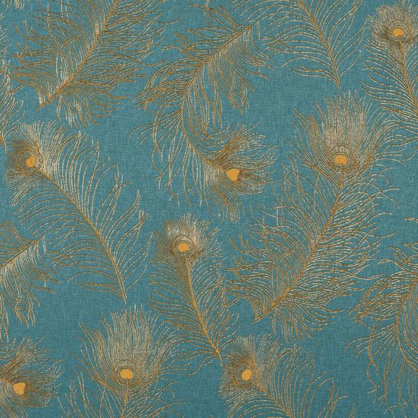 Peacock Tail Wallpaper In Gold And Sky Blue Design By York Wallcoverin