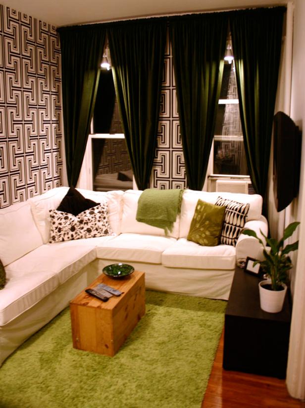 Graphic Wallpaper And Luxurious Drapes Photo Library Hgtv