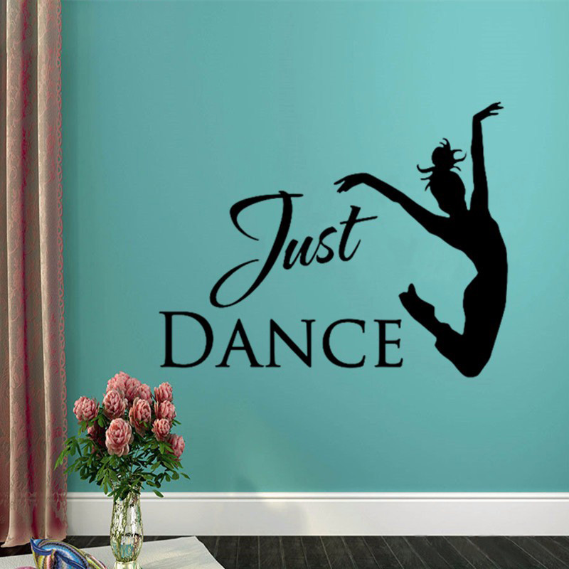 T08008 Modern Girls Dorm Wallpaper Ballet Dancer Wall Decal Dance
