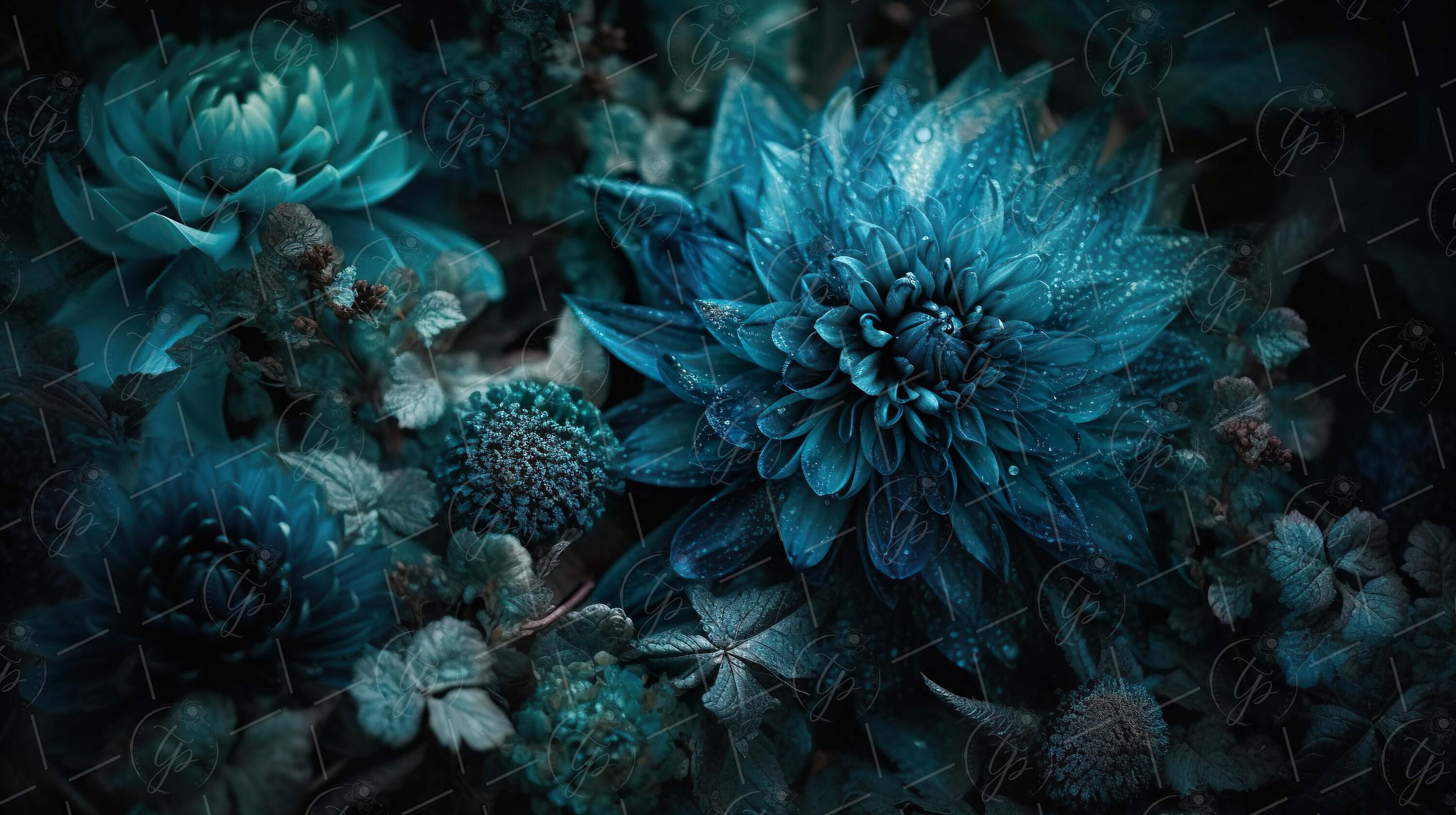 Blue Floral Fine Art Textures Flower Background Photoshop