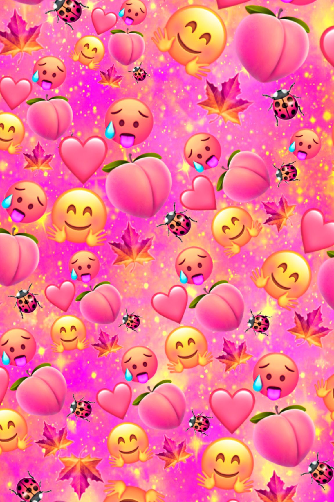 Peach Emoji Galaxy Wallpaper iPhone Cute