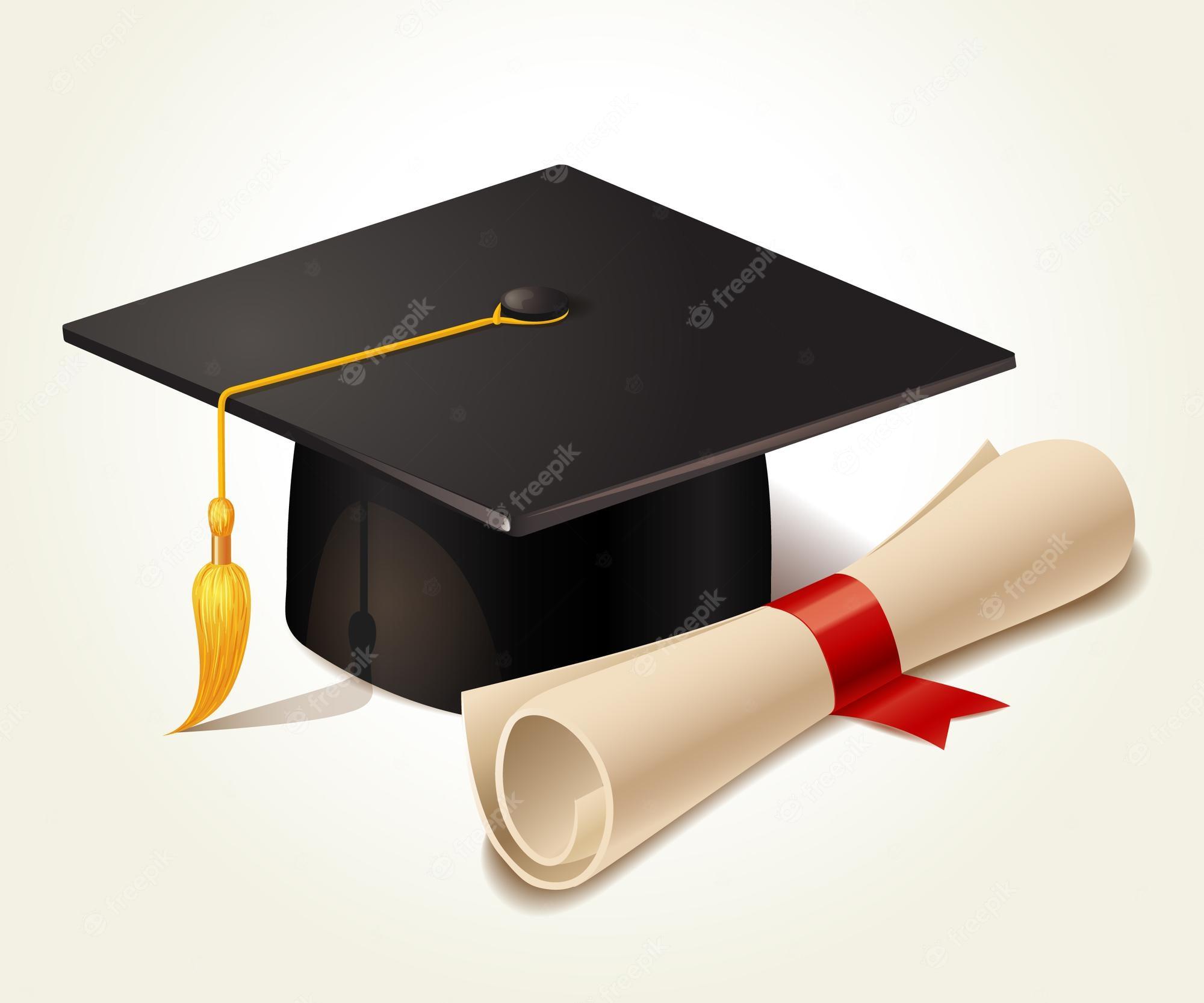 Premium Vector Graduation Cap And Diploma Illustration