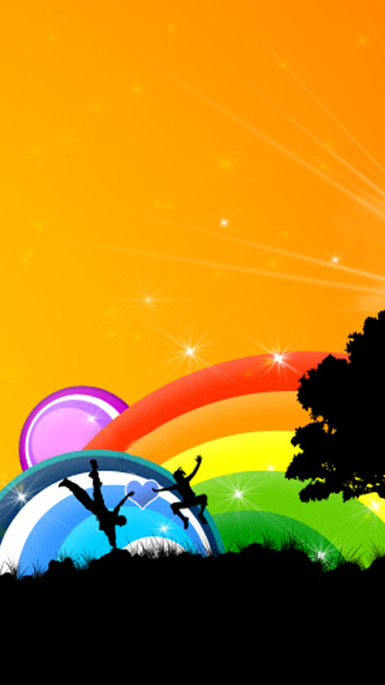 Rainbow Fun iPhone Wallpaper Moto E