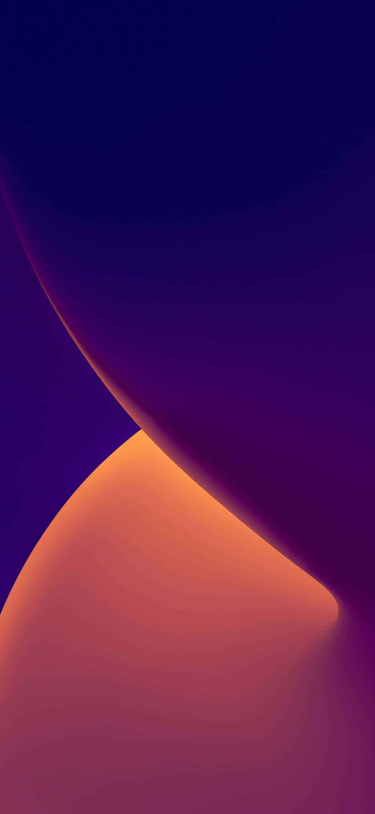 Abstract iPhone 14 Pro Max wallpaper with a blend of deep purple and warm orange hues, creating a dynamic and modern aesthetic