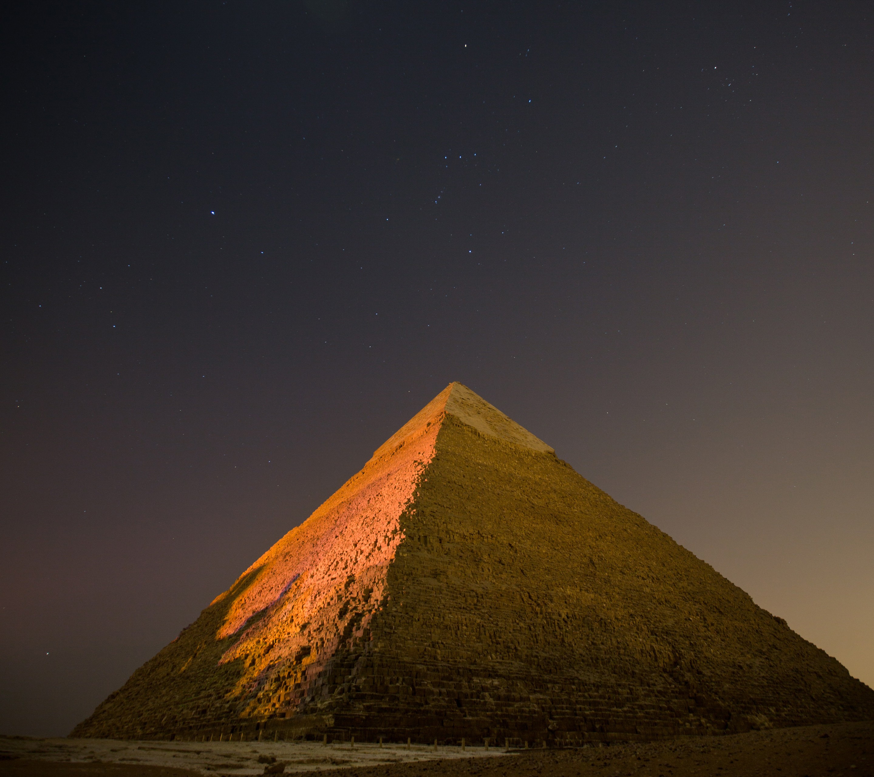 Sky Egypt Night Stars Gize Bricks Pyramid