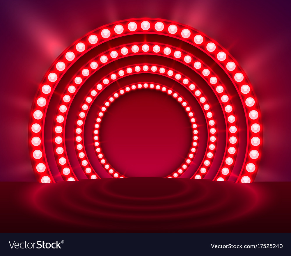Show Light Podium Red Background Royalty Vector Image