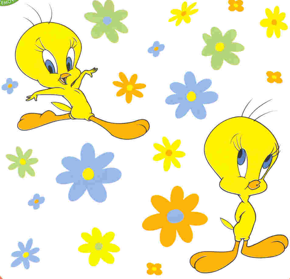 Cute Walt Disney Tweety Bird Characters Wallpaper