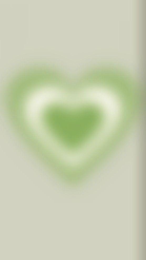 Heart Gradient Wallpaper Simple iPhone Green