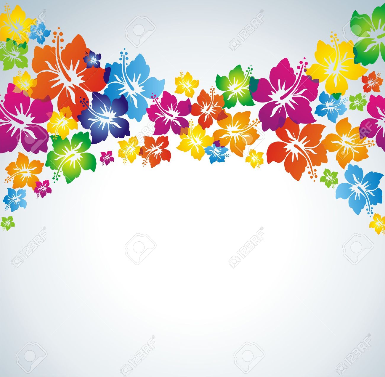 Hibiscus Colorful Background Stock Vector Hawaii