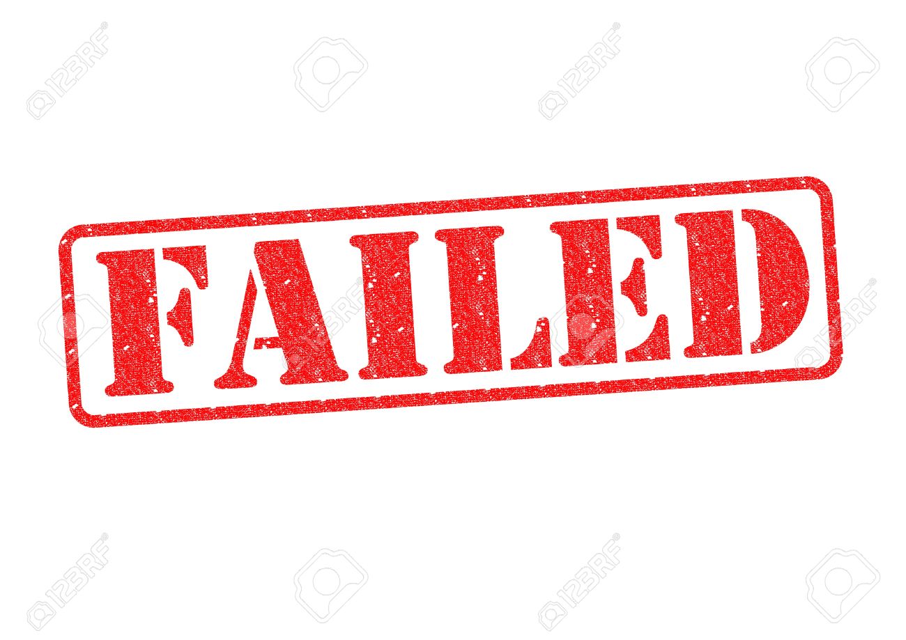 Failed Red Rubber Stamp Over A White Background Stock Photo