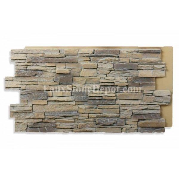 stacked stone Faux Rock Posts Wall Pinterest