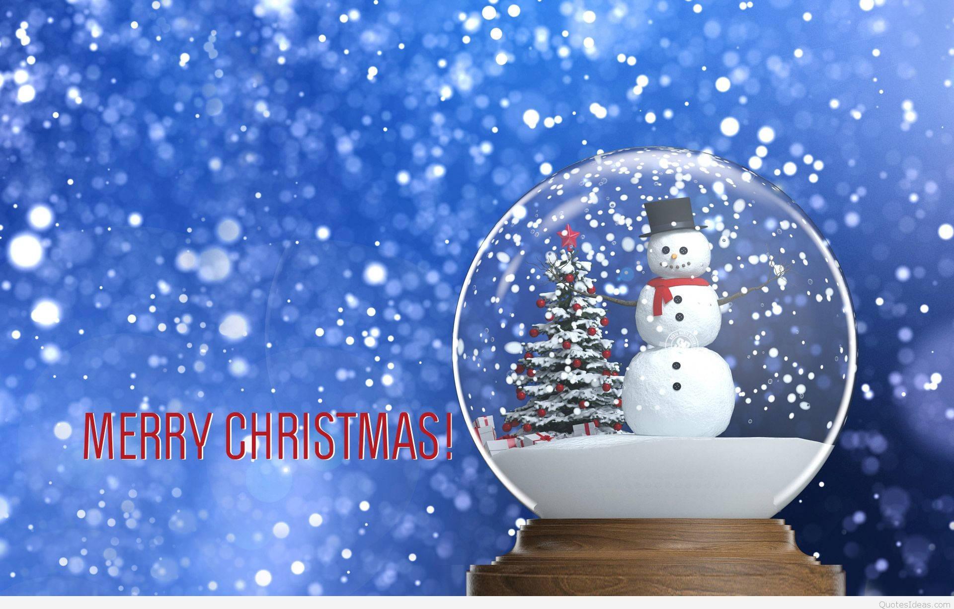 Download Cute Merry Christmas Snow Globe Wallpaper