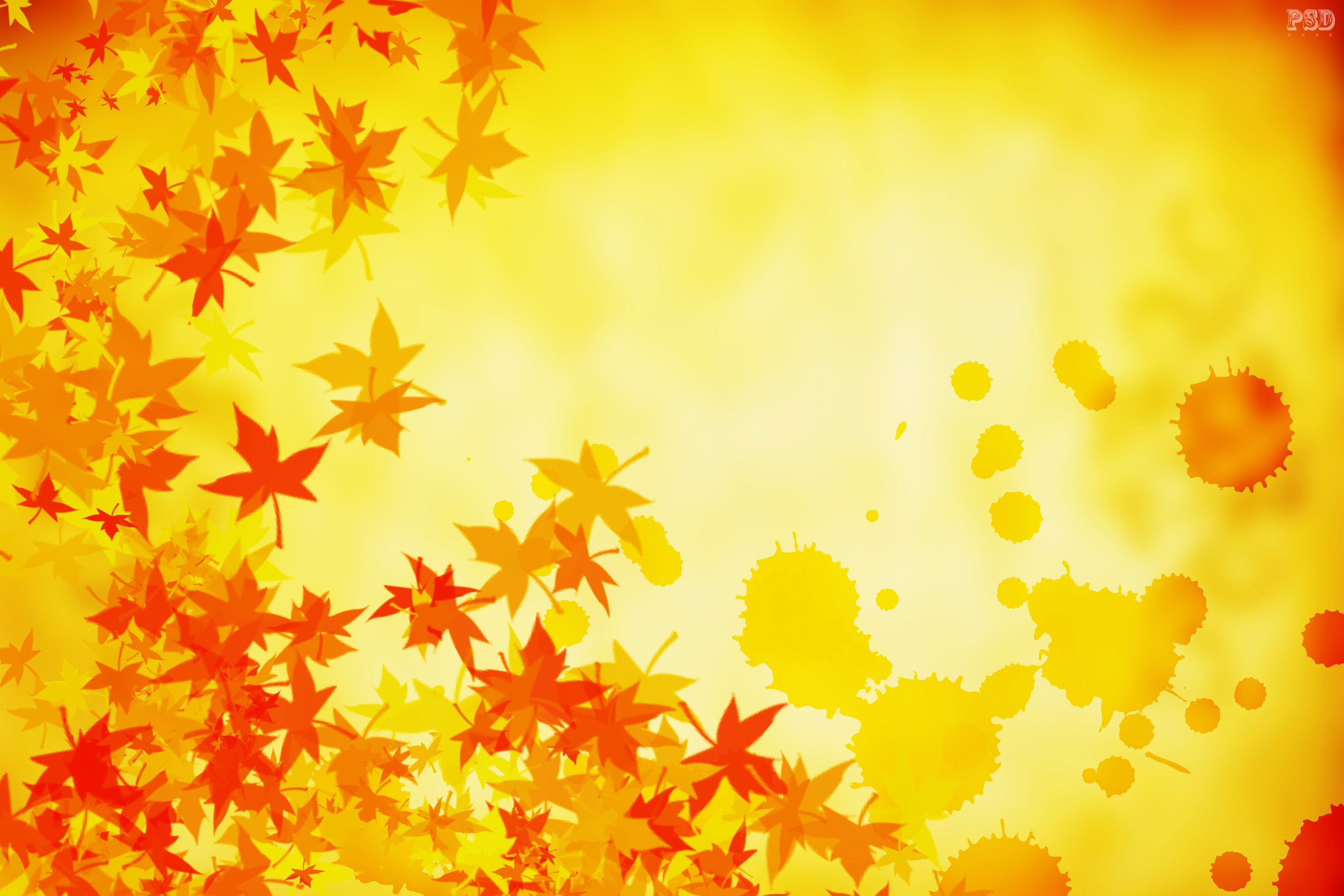 Yellow autumn background psddeskcom
