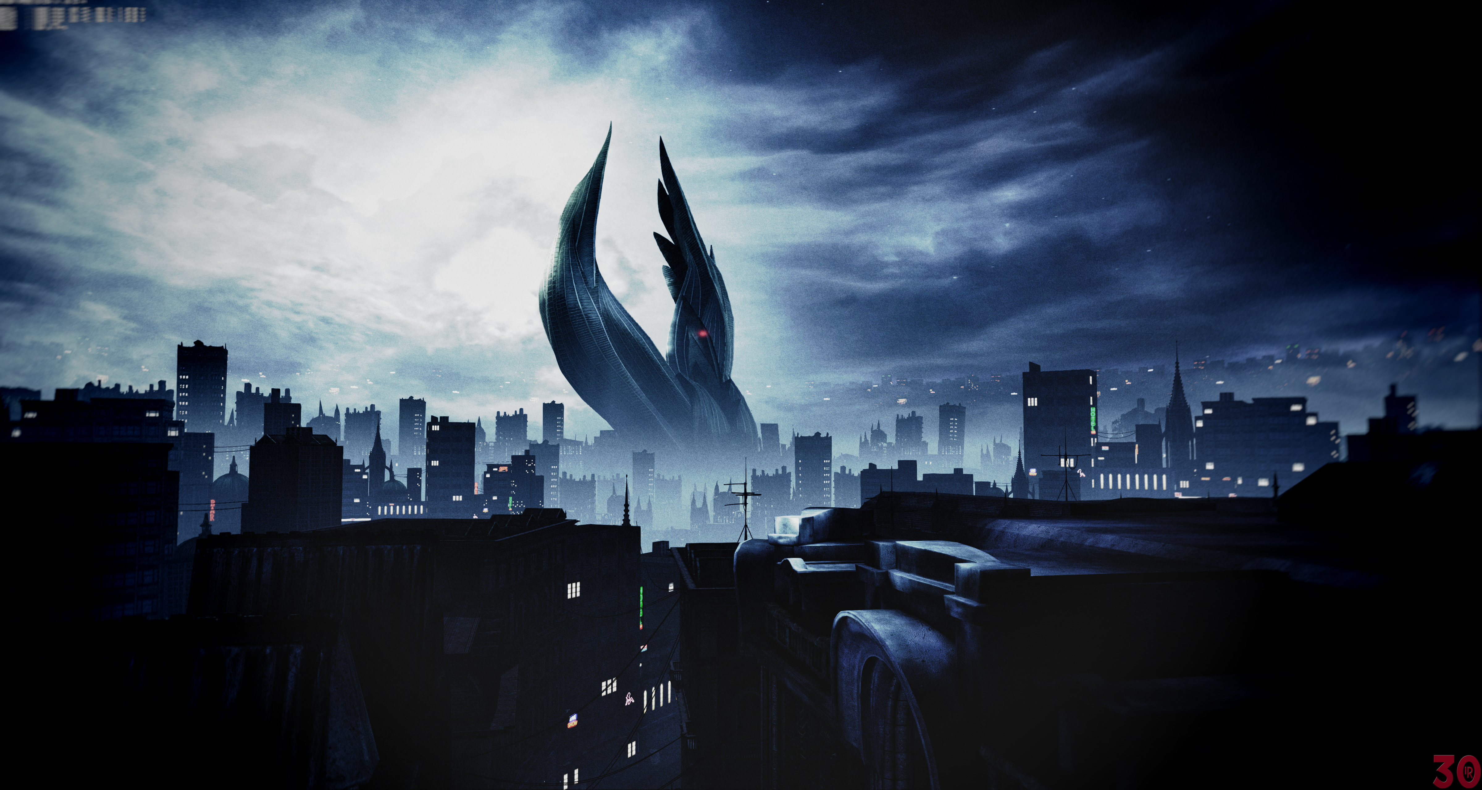4k Batman City Wings Wallpaper Ultra HD