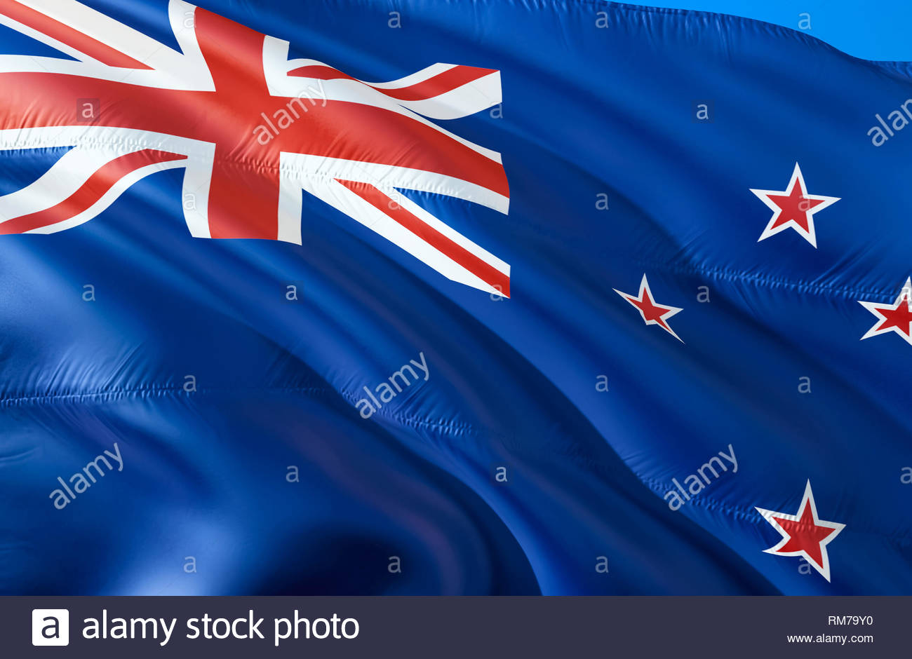 New Zealand flag 3D Waving flag design The national symbol of