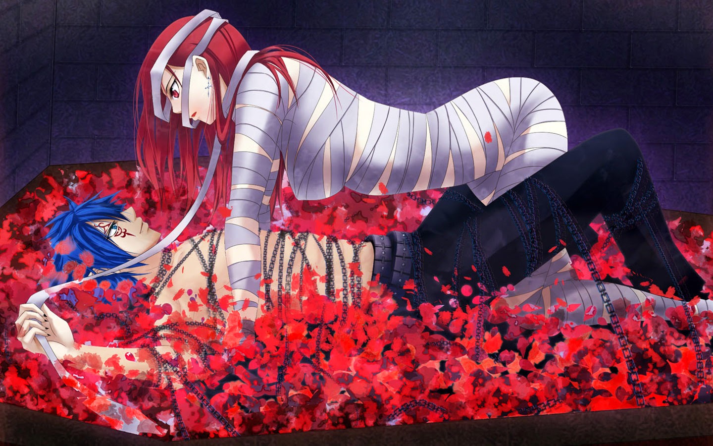 Sweet Anime Couple Wallpaper HD Widescreen A055