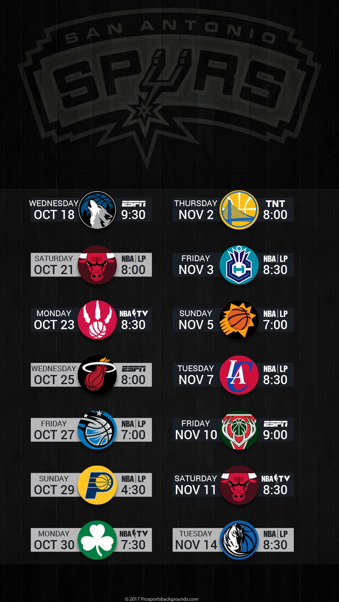 San Antonio Spurs Nba Basketball Schedule For