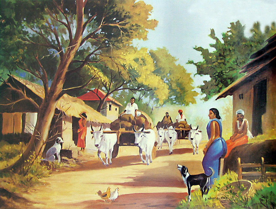 Indian Village Scene Wallpaper Teahub Io