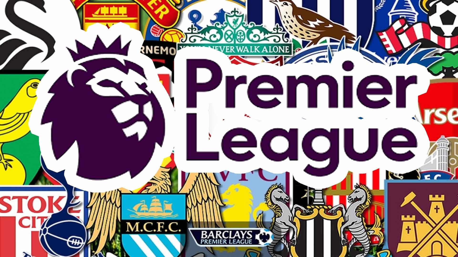 Premier League Logo with team crests collage - 4k Wallpaper