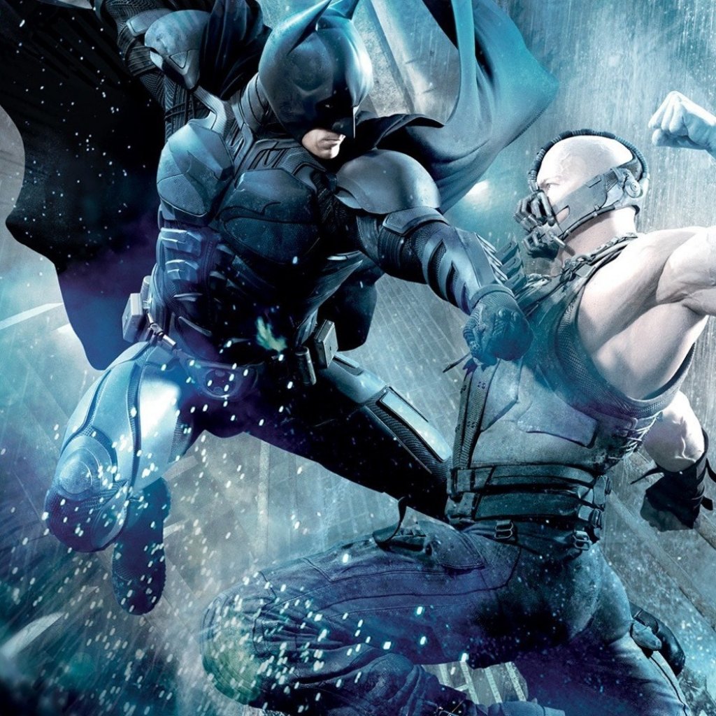 The Dark Knight Rises Batman Vs Bane iPad Wallpaper