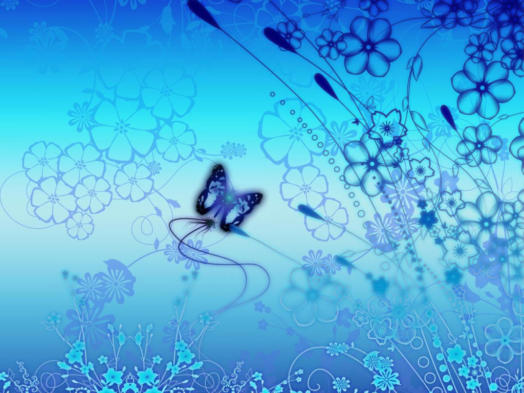 Bio Eco Design Blue Butterfly Background Wallpaper