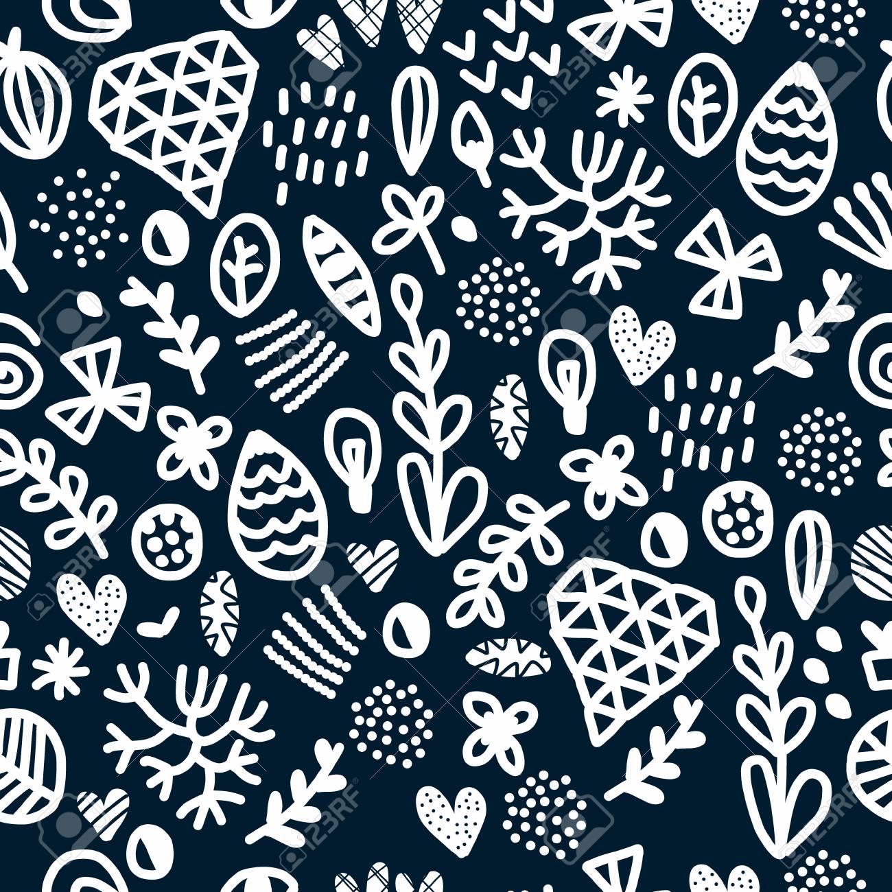 Vector Seamless Repeating Wallpaper With Figures Illustration