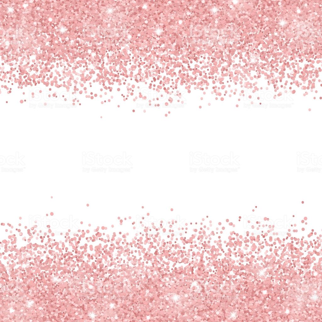 Rose Gold Glitter Scattered On White Background Vector Stock