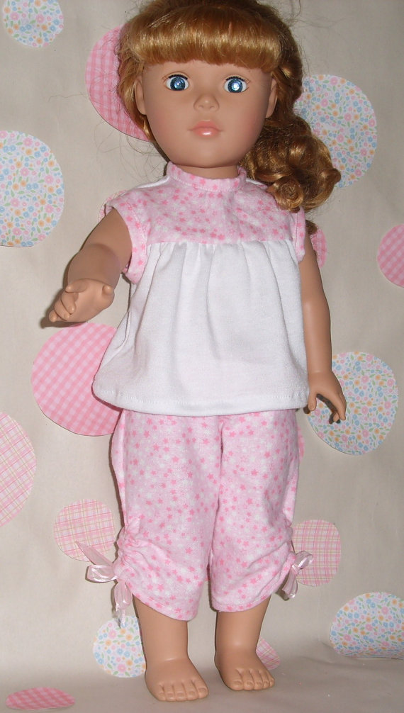 American Girl Doll Clothes Fits 18in Dolls Pajama Set With Capri