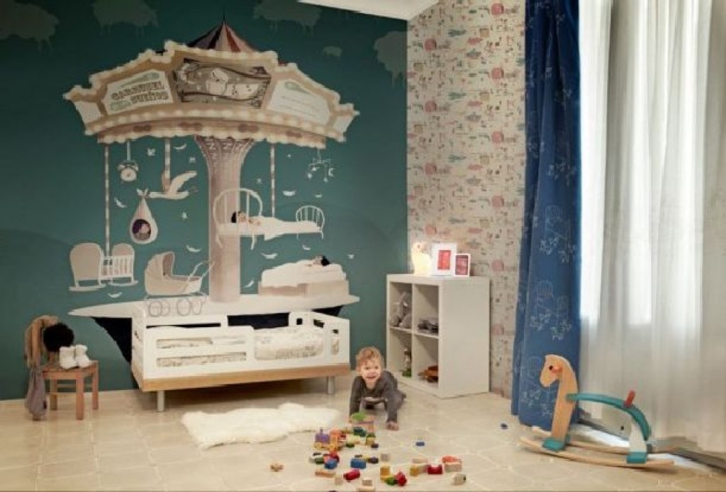 Home Room Interior Inspiration Circus Wallpaper Theme Creative