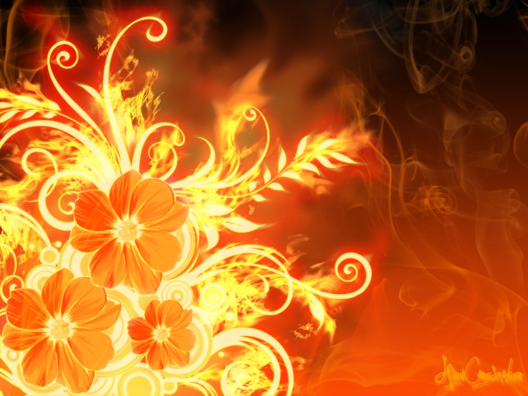 Fire Flower Wallpaper Image