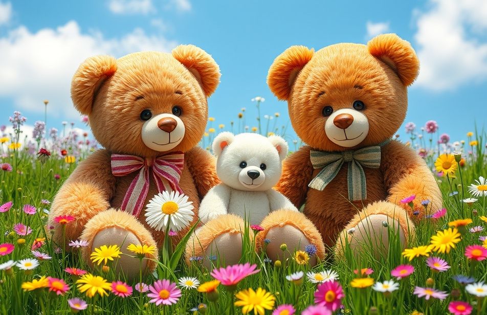 Cute Teddy Bears Wallpaper