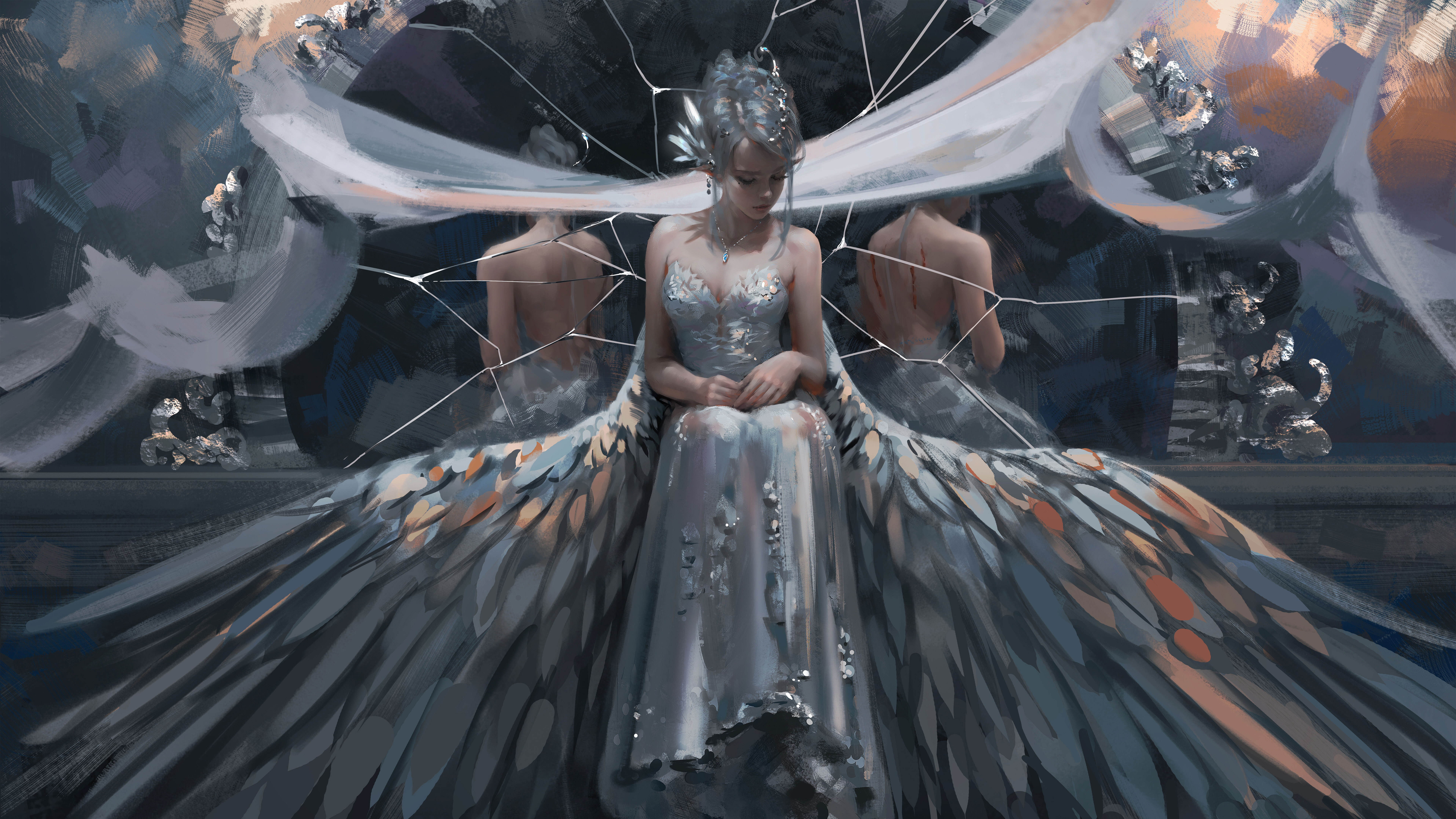 Fantasy Girl Wings 8k Wallpaper